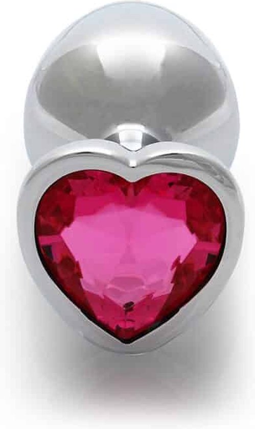 OUCH METAL BUTT  PLUG  MEDIUM SILVER-RUBELLITE PINK