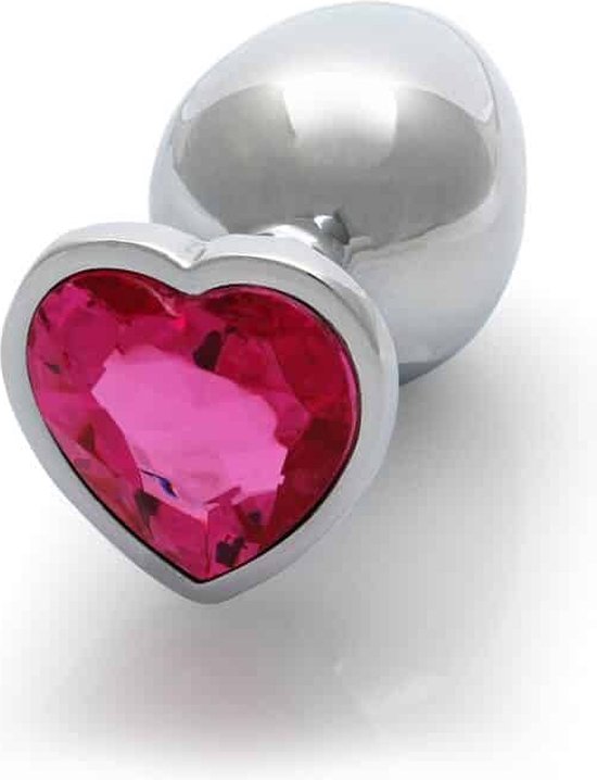 OUCH METAL BUTT  PLUG  MEDIUM SILVER-RUBELLITE PINK