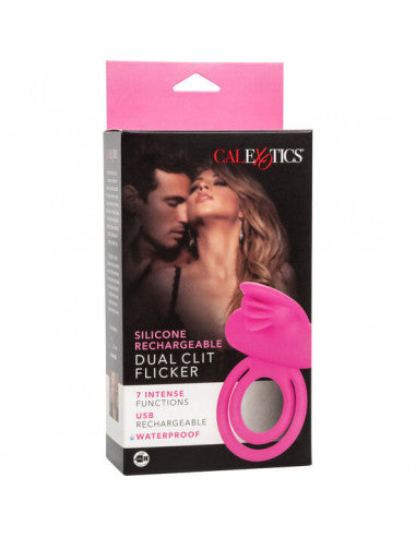 CALEXOTICS SILICONE RECHARGEABLE DUAL CLIT FLICKER