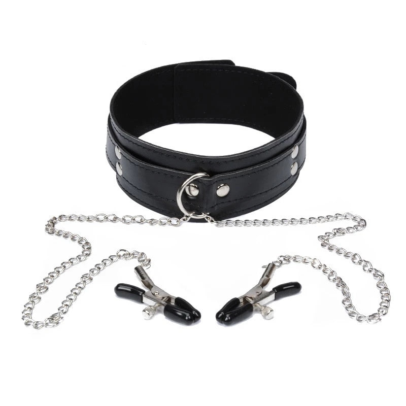 COLLAR  BONDAGE CON PINZAZ