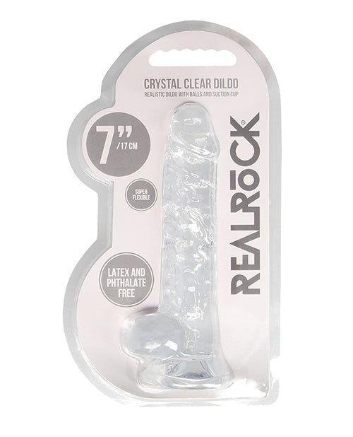 CRYSTAL CLEAR DILDO REALROCK 7"