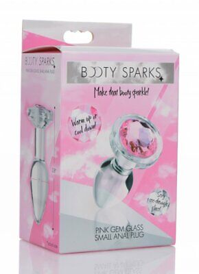 BOOTY SPARKS PINK GEM GLASS SMALL ANAL PLUG